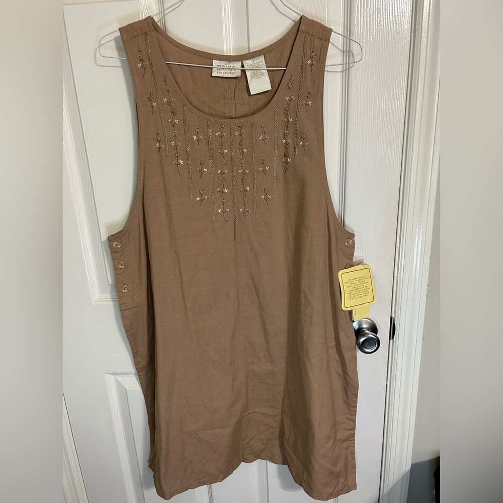 Vintage Erika Collection Jumper Dress cotton linen blend Lagenlook boho … - Picture 7 of 15